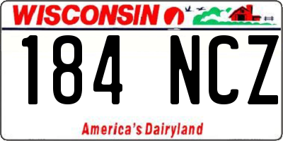 WI license plate 184NCZ