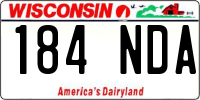 WI license plate 184NDA