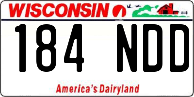 WI license plate 184NDD