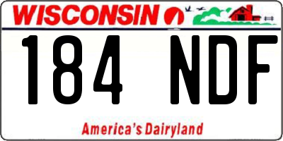 WI license plate 184NDF