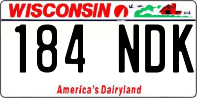 WI license plate 184NDK