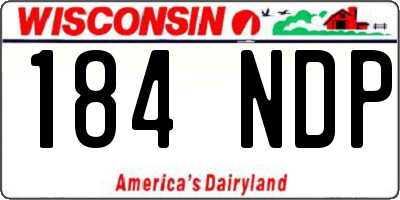 WI license plate 184NDP