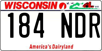 WI license plate 184NDR