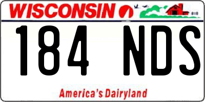 WI license plate 184NDS