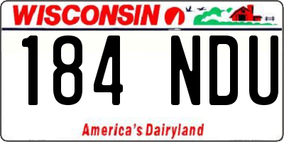WI license plate 184NDU
