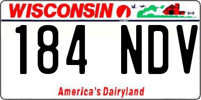 WI license plate 184NDV
