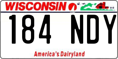 WI license plate 184NDY