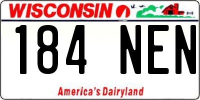 WI license plate 184NEN