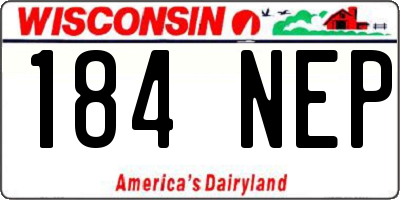 WI license plate 184NEP