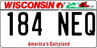 WI license plate 184NEQ