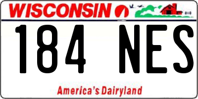WI license plate 184NES