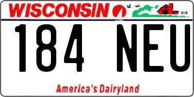 WI license plate 184NEU