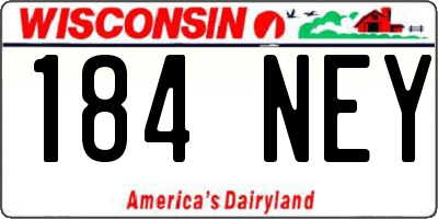 WI license plate 184NEY