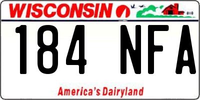 WI license plate 184NFA