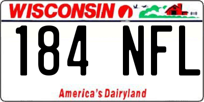 WI license plate 184NFL