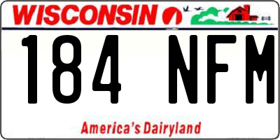 WI license plate 184NFM