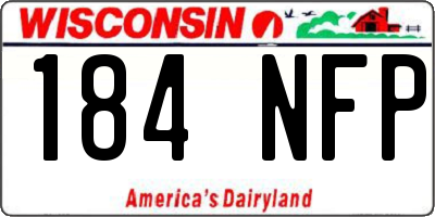 WI license plate 184NFP