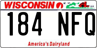 WI license plate 184NFQ