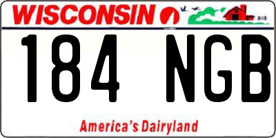 WI license plate 184NGB