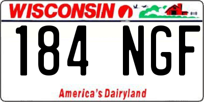 WI license plate 184NGF