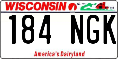 WI license plate 184NGK