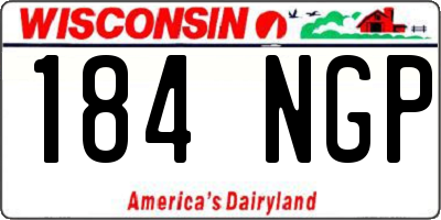 WI license plate 184NGP