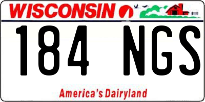 WI license plate 184NGS