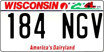 WI license plate 184NGV
