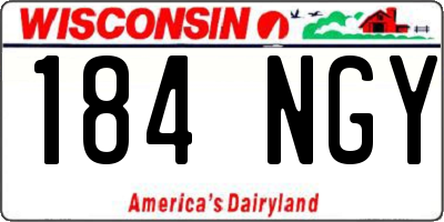 WI license plate 184NGY