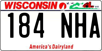 WI license plate 184NHA