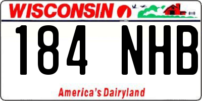 WI license plate 184NHB