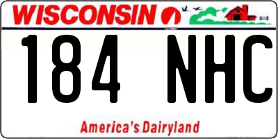 WI license plate 184NHC