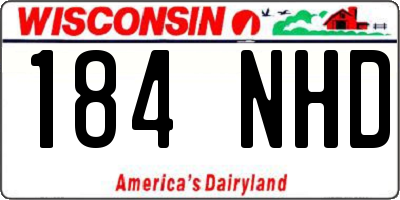 WI license plate 184NHD