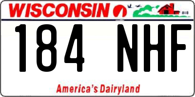 WI license plate 184NHF