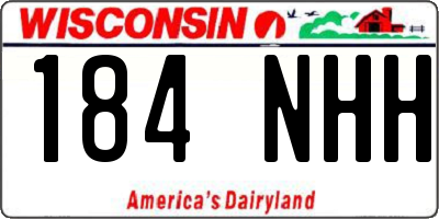 WI license plate 184NHH