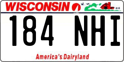 WI license plate 184NHI