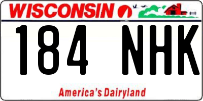 WI license plate 184NHK