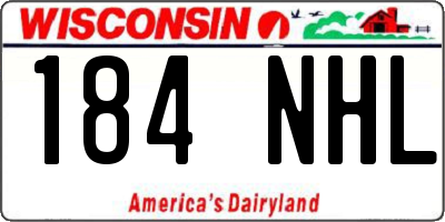 WI license plate 184NHL