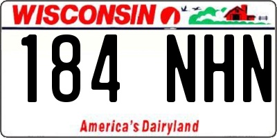 WI license plate 184NHN