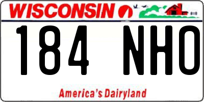 WI license plate 184NHO