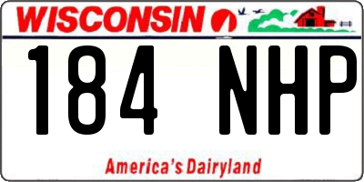 WI license plate 184NHP
