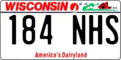 WI license plate 184NHS