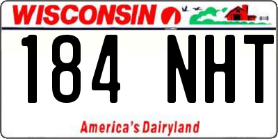 WI license plate 184NHT
