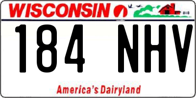 WI license plate 184NHV