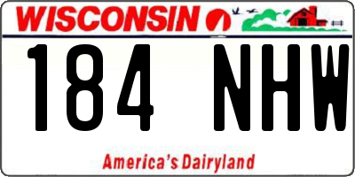 WI license plate 184NHW