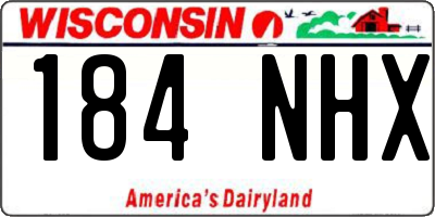 WI license plate 184NHX