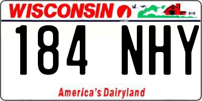WI license plate 184NHY