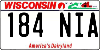WI license plate 184NIA