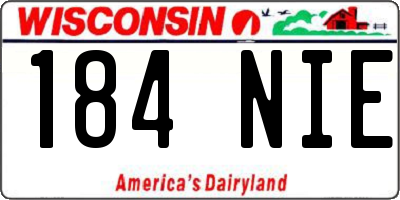 WI license plate 184NIE