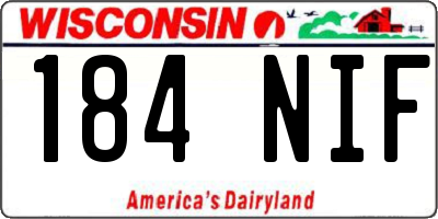 WI license plate 184NIF
